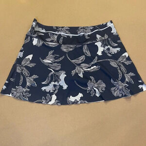 Athleta Navy Blue Floral Sonic Skort Size XL